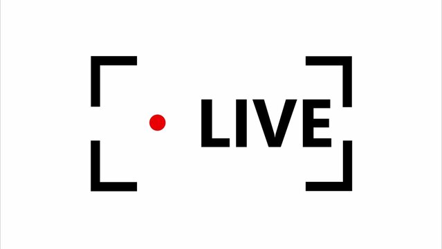 Live broadcast indicator with red dot and black camera frame