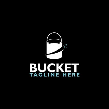 Bucket logo icon isolated on black background