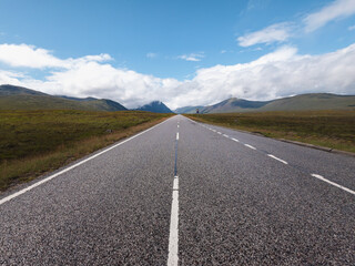Empty Highland Road Toward Buachaille Etive Mor in Scotland © Marcin