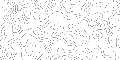 Fototapeta premium Modern contour map line pattern background with abstract elevation pattern, wavy black outline lines in a clean layout, for wallpaper, poster and branding.
