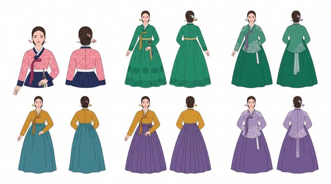 Hanbok Dress Front Back Set