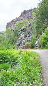Rocky Cliffs, Hills and Forest in Divoka Sarka Nature Reserve Prague