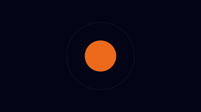 Minimalist solar system animation: planet orbiting sun in space, flat motion 4k