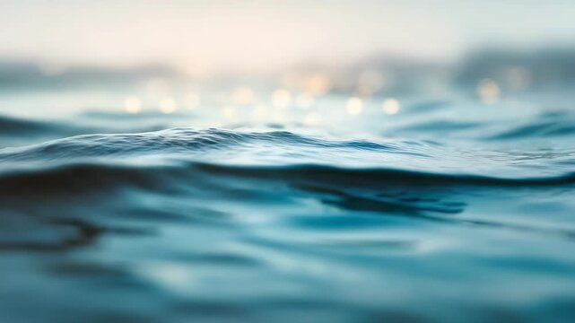 Calm ocean water with smooth ripples and shimmering light creates a soothing, meditative atmosphere. Perfect for backgrounds, relaxation themes, and nature inspired creative projects