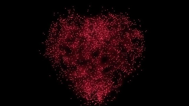 Crimson Heart Awakening On Black Background