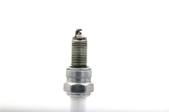 Spark plug for a 4 stroke engine on a white background.