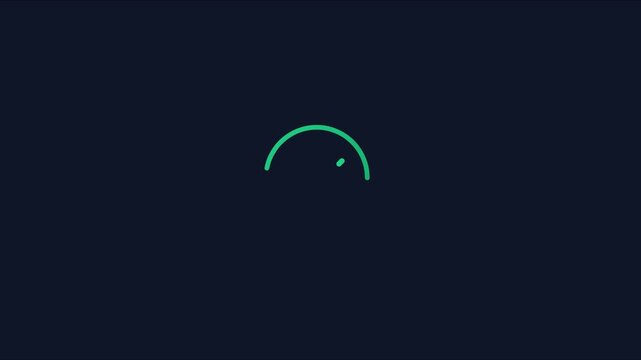 Minimalist green loading spinner animation on dark 4k background, for ui ux, progress waiting