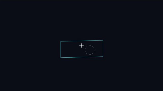 Minimalist hud interface with animated targeting reticle and digital frame for ui animation 4k overlay