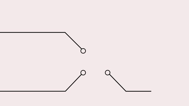 Network Connection, Hub, Social Network Isolated Flat Line concept on the black background.Motion graphics of concept