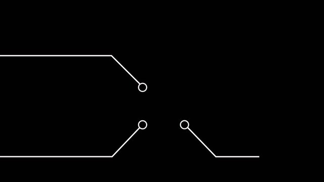 Network Connection, Hub, Social Network Isolated Flat Line concept on the black background.Motion graphics of concept
