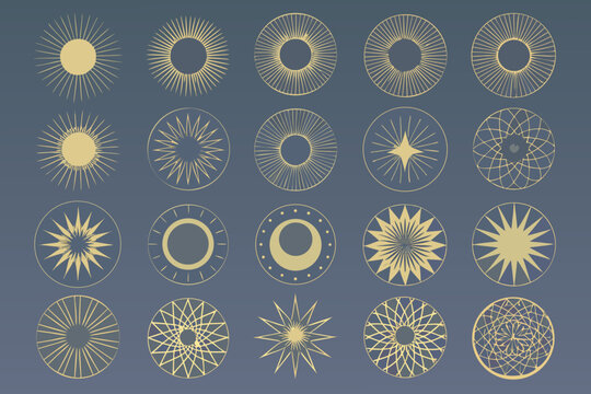 celestial geometry symbols vector pattern astronomy alchemy