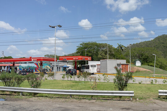 February 6, 2026, Caracas, Venezuela. Guarenas - Caracas Highway Gran Mariscal de Ayacucho Highway GMA. Metropolitan axis, Miranda State and Capital District. PDVSA gas station