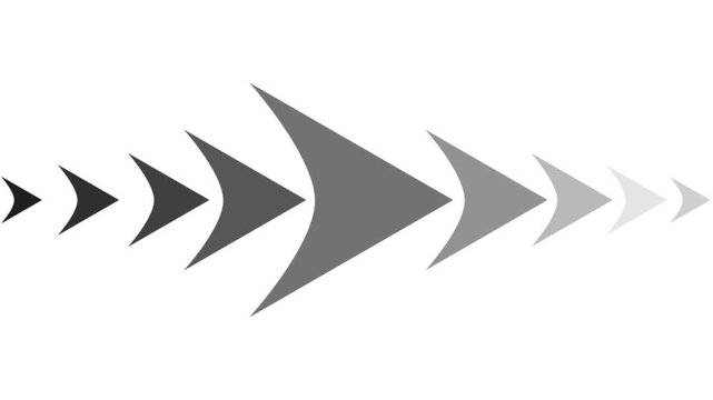 Dynamic arrow motion pulsing gradient directional indicator for ui and presentations pointer navigation