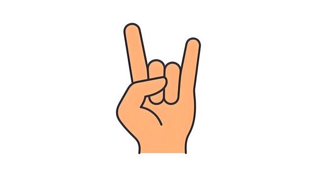 Rock and roll hand sign vector icon isolated on white background