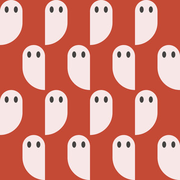 Seamless pattern with flying geometric ghosts
