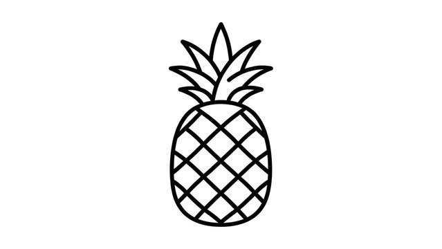 Minimalist pineapple icon on white background.