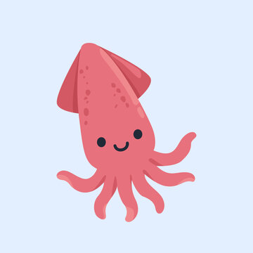 pink squid illustration