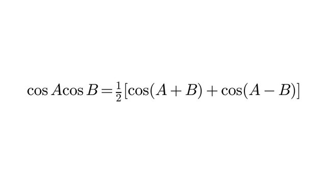 Product To Sum Coscos, trigonometry formula overlay, black transparent 4K