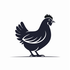 Fototapeta premium Minimalistische Huhn-Silhouette – Einfaches Huhn als Vektorillustration