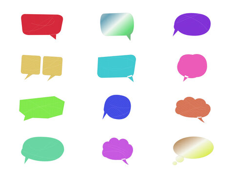 Pixel art speech bubbles for chat and communication icons isolated on a transparent background
