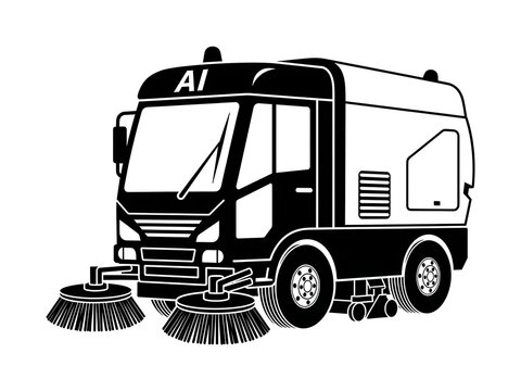 Street cleaning sweeper vehicle with brushes