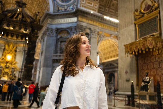 Portrait of a traveler in St. Peter's Basilica
