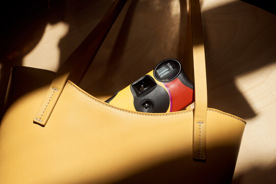 Disposable camera in a bag
