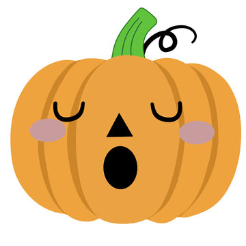 Spooky Cartoon Halloween Pumpkin with Stitched Mouth⁠ l