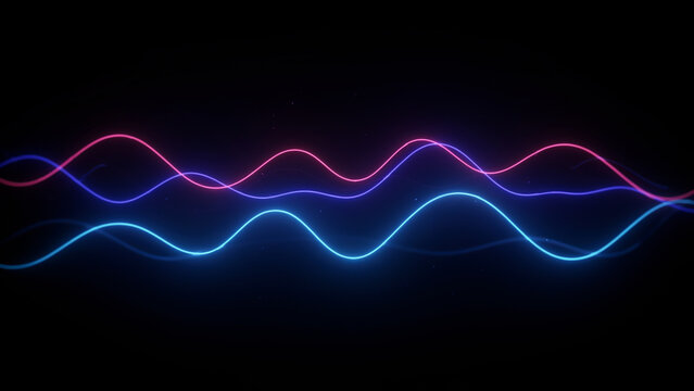 Vibrant 3 d wave with electric blue and magenta glow 3d wave neon glow d