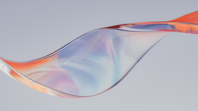 Abstract glass ribbon with gradient effect in soft colors