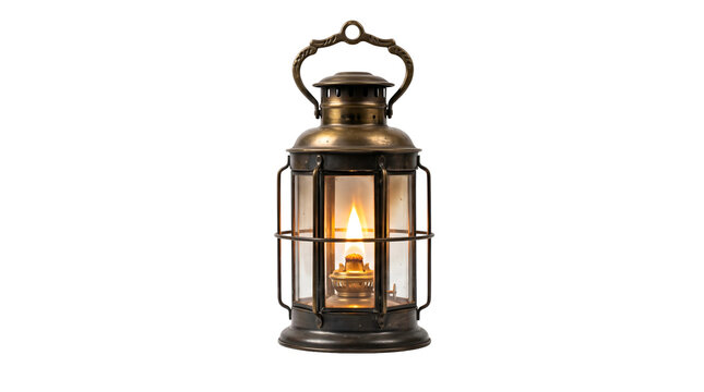 old oil lamp ,isolated on transparent background png