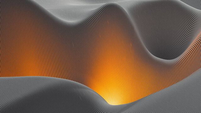 Abstract wave surface background with glowing texture