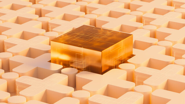 Background of a geometric shapes make a unique tech design abstract