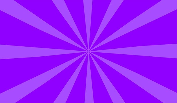 Abstract sunburst purple radial sunrays background for modern designs, banners, poster, advertisement, presentations and social media post. Sunbeam flat style backdrop.