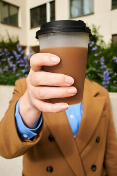 a glass of coffee instead of a head