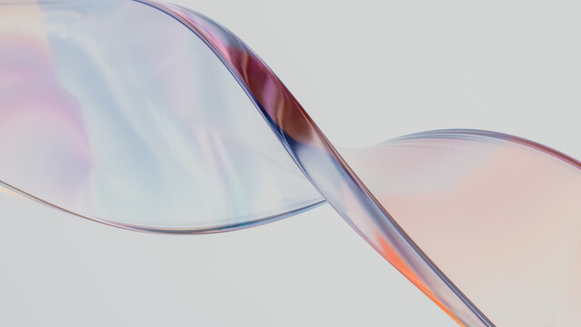 Abstract glass ribbon with gradient effect in soft colors