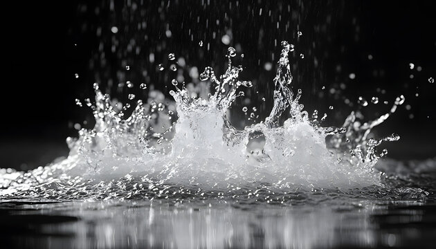 Crystal Clear Water Drops with Natural Reflections and Delicate Liquid Texture 
