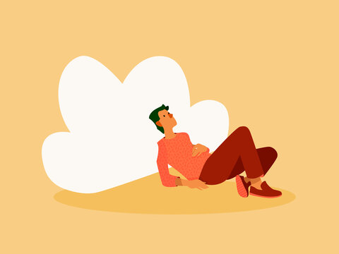 Man lying dreaming of new creative ideas