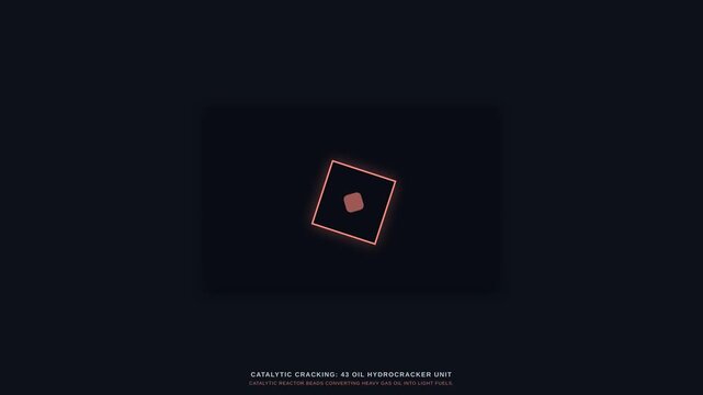 A minimalist abstract digital artwork featuring a glowing pink square with a smaller square inside against a dark background.