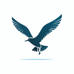 Fototapeta premium Minimalistische Möwen-Silhouette – Fliegende Möwe als Vektorillustration