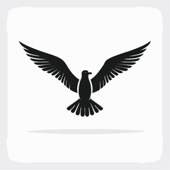 Naklejka premium Minimalistische Möwen-Silhouette – Fliegende Möwe als Vektorillustration