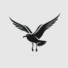 Fototapeta premium Minimalistische Möwen-Silhouette – Fliegende Möwe als Vektorillustration