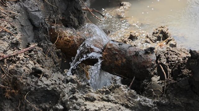 galvanized water pipe is broken and decay at joint, 100 mm diameter
