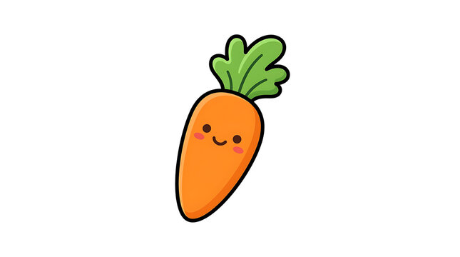 Cute smiling carrot vector illustration. Happy vegetable character with a friendly face.