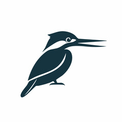 Obraz premium Minimalistische Eisvogel-Silhouette – Eleganter Eisvogel als Vektorillustration