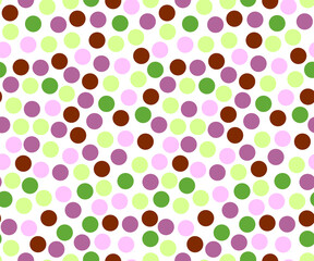 Colorful polka dot pattern seamless background with pastel and vibrant circles in playful design © Wolfworker
