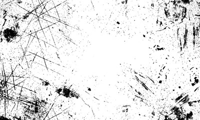 Obraz premium Abstract black and white grunge scratch texture with overlay of dust particle noise for vintage design effects