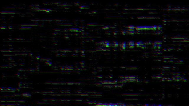 Static black and white noise on television screen creating a vintage vhs effect with glitching lines and bad signal motion.