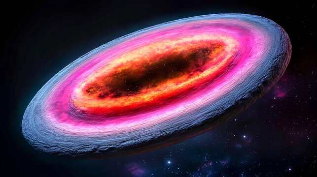 Colorful Pixelated Galaxy With Glowing Rings