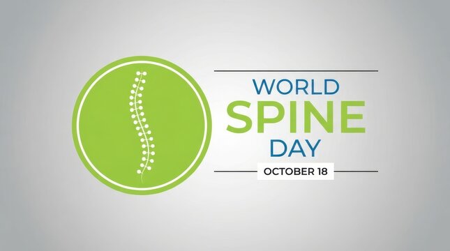 World spine day awareness campaign graphic with stylized human spine icon